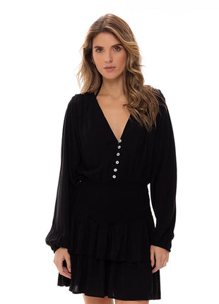 Vestido Negro Con Botones Colección La Mar