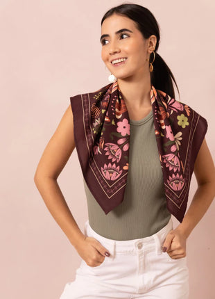 Pañoleta Flori Vino 70x70