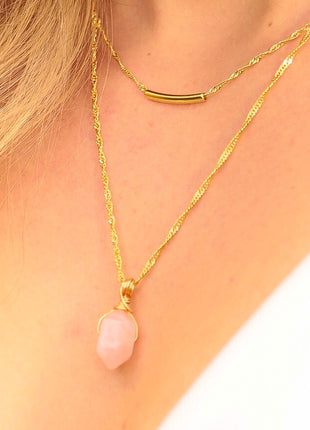 Collar Cuarzo Rosado