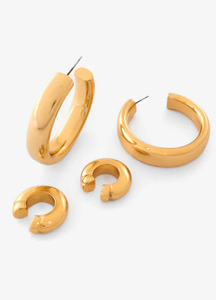 Set De 1 Par De Candongas + 2 Earcuff