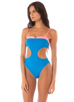 One Piece Ocean Blue Maui Cut Out