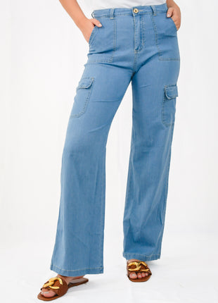 Pantalon Cargo Azul