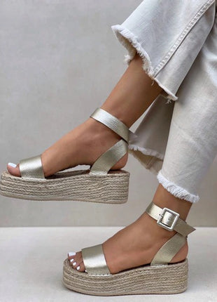 Plataforma Espadrilla Oro
