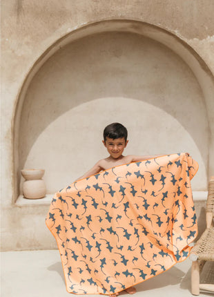 Toalla playera de microfibra Tiburón Naranja