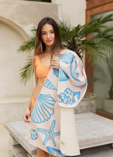 Toalla Playera de Microfibra Caracolas