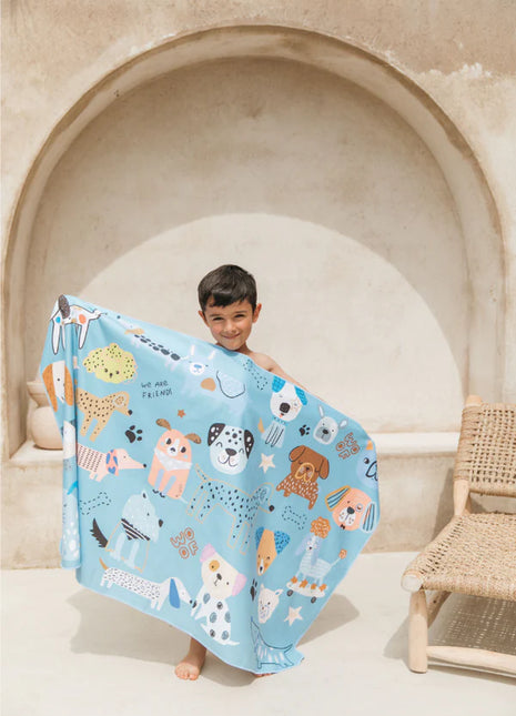 Toalla playera de microfibra Perritos