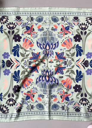 Pañoleta Flori Aqua 70X70