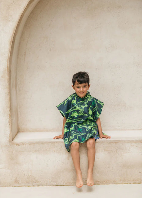 Poncho toalla de Microfibra Dinosaurios