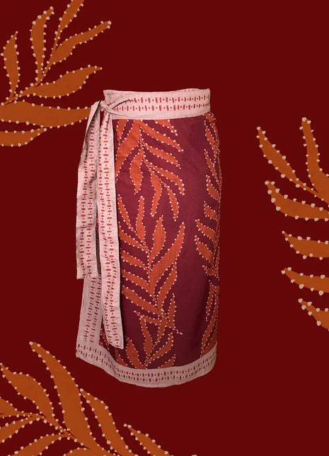 Falda Pareo Hojas Punteadas