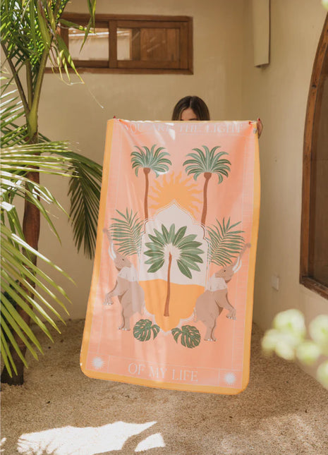 Toalla playera de microfibra Oasis coral