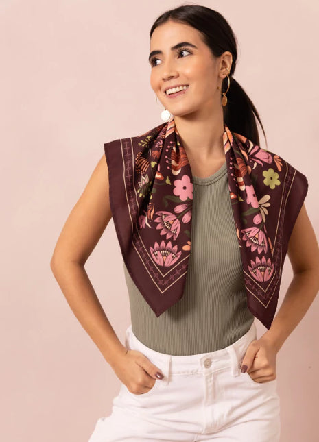 Pañoleta Flori Vino 70x70