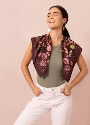 Pañoleta Flori Vino 70x70