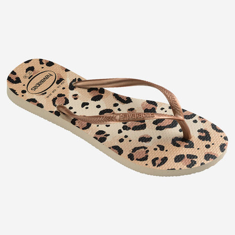Sandalias Slim Animals Bege