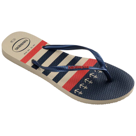 Sandalias Slim Nautical Bege Palha