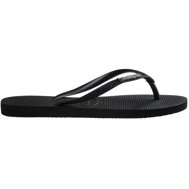 Sandalia Slim Glitter Preto/Preto