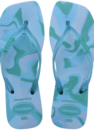 Chanclas de gelatina cuadradas delgadas para mujer