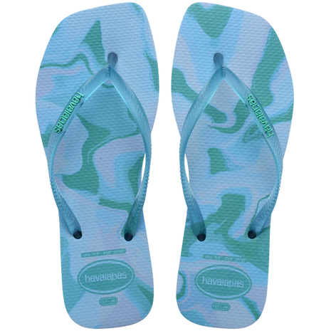 Chanclas de gelatina cuadradas delgadas para mujer