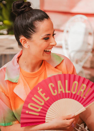 Abanico Que Calor Rosado