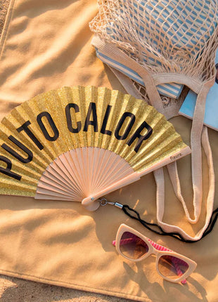 Abanico "Puto Calor" Glitter