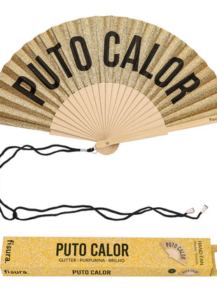 Abanico "Puto Calor" Glitter