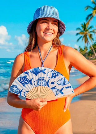 Abanico estampado de mar