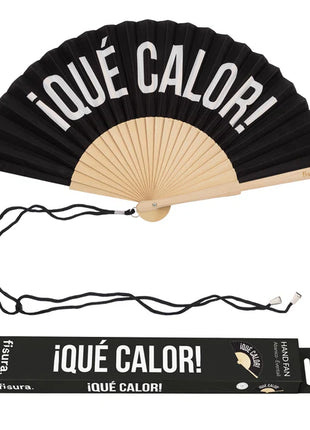 Abanico “Qué calor” negro