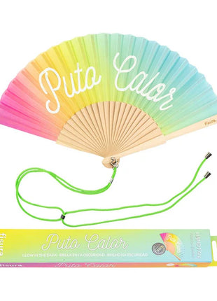 Abanico "Puto Calor" Arcoíris Brilla en la oscuridad