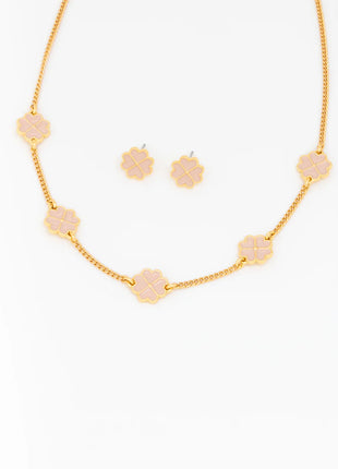 Set Collar Made Of Luck + Aretes Trebol