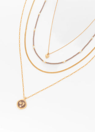 Set X2 Collares Manito Perla + Aretes