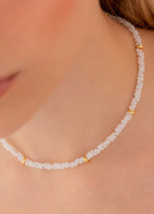 Collar Mini Perla Amorfa + Aretes