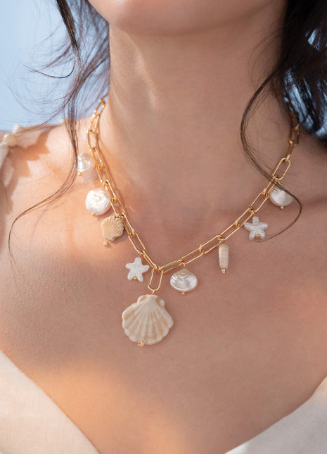 Collar Multicharms Caracoles + Aretes