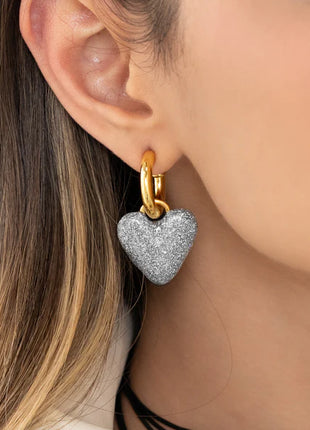 Candongas Doradas 2 En 1 Escarcha