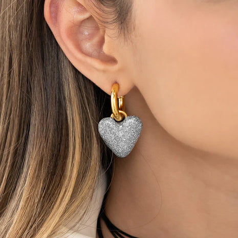 Candongas Doradas 2 En 1 Escarcha