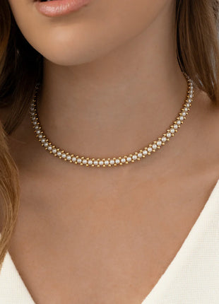 Choker Tejido De Perlas