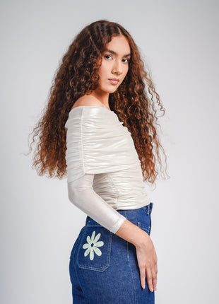 Flower mesh top