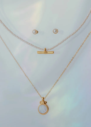 Juego Collar & Choker Serenidad (Set Collares + Aretes)