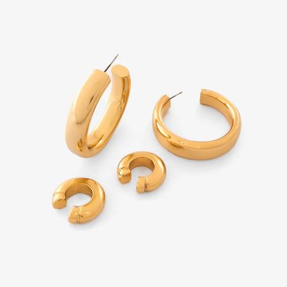 Set De 1 Par De Candongas + 2 Earcuff