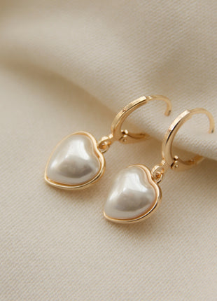 Candongas Corazón Perlado