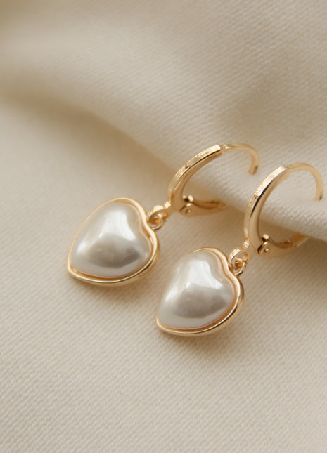 Candongas Corazón Perlado