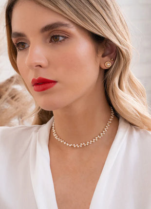 Choker Tejido Perlitas