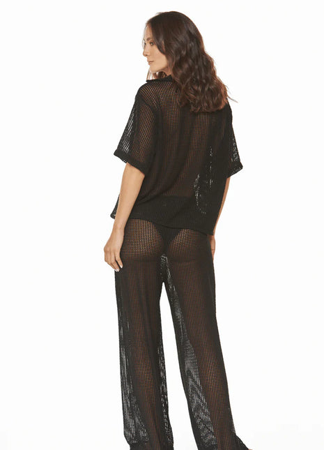 Pantalón Playero Negro Malla Shell