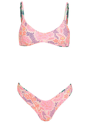 Bikini Blush Floral Portico Lace Up Bralette