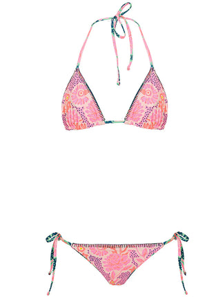 Bikini Blush Floral Shining Low Rise Tie Side