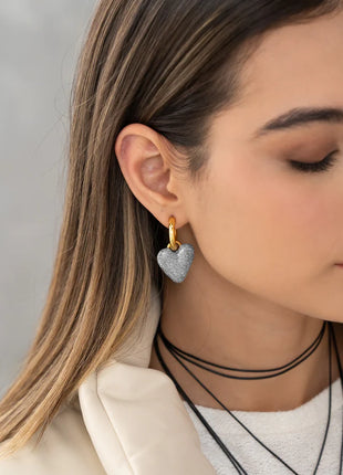 Candongas Doradas 2 En 1 Escarcha