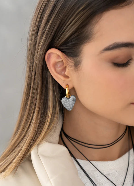 Candongas Doradas 2 En 1 Escarcha