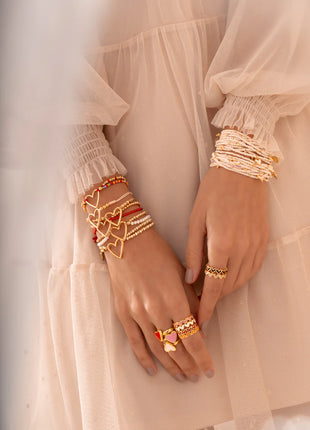 Set Pulseras x3 Heart gold