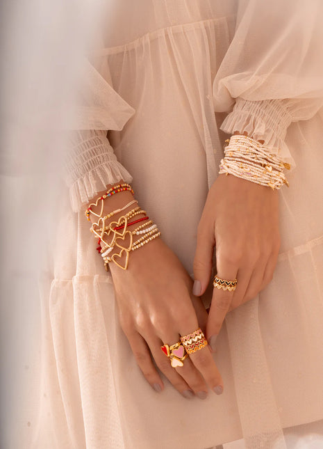 Set Pulseras x3 Heart gold