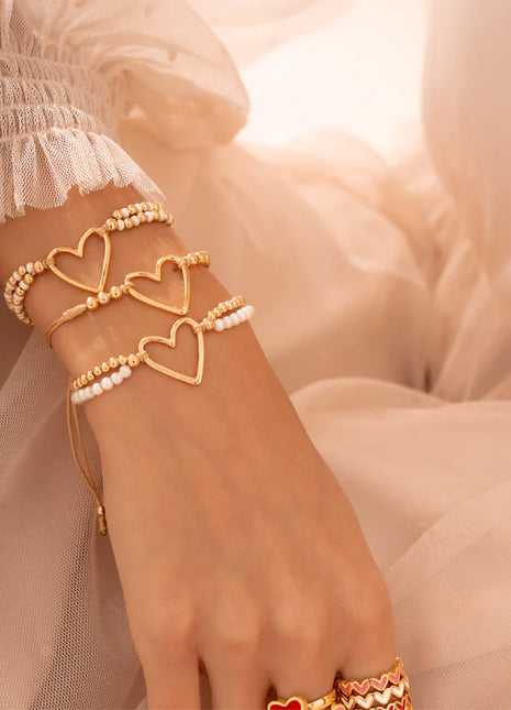 Set Pulseras x3 Heart gold