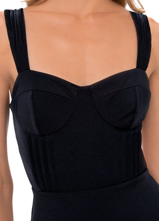 Entero Con Control De Abdomen Negro Sparkly