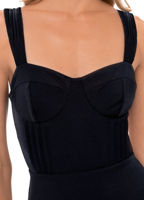 Entero Con Control De Abdomen Negro Sparkly